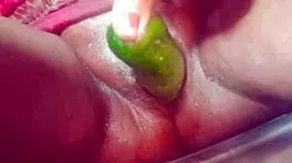 hey, check out this indian housewife getting fucked by a cucumber on the ranch! 🍆