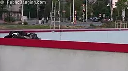 Cute Blonde Teen 18+ Engages In Extreme Public Threesome Gangbang Orgy Action