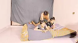 Young Students Receive Facial In Homemade Threesome