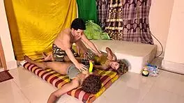 two sexy brunettes share dripping wet pussy pounding in ffm threesome orgy