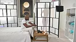 Petite brunette Miami takes a hard BBC DP pounding during four-hand massage!