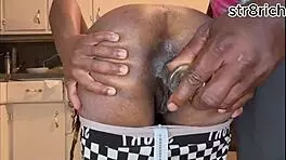 Pull my glass butt plug out and fuck my ebony teen ass hard!