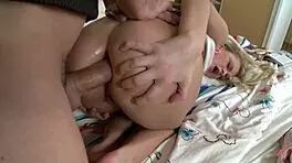 cute blonde loses anal virginity to friend doggystyle