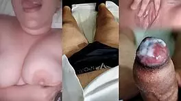 ex girlfriend teases with sheer red see through tits until i cum hard