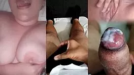 ex girlfriend teases with sheer red see through tits until i cum hard