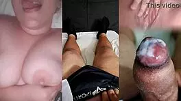 ex girlfriend teases with sheer red see through tits until i cum hard