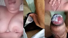 ex girlfriend teases with sheer red see through tits until i cum hard