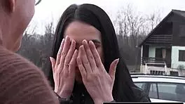 Old guy pounds young brunette till she orgasms hard from pussy fucking.