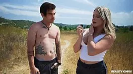 Blonde athletic teen anal gagging deepthroat cum on bubble butt