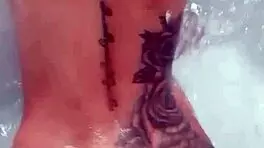 prostitute slurps sloppy blowjob then rides cock in motel hydromassage