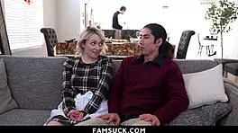 Stepdad demands stepdaughter handles stepbro's boner urgently