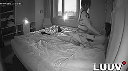 young couple flashes intimate sex for cash in bedroom