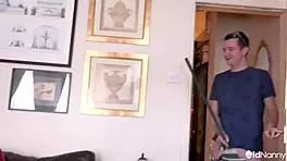 Bbw cougar strips naked then sucks sam bourne's cock hungrily