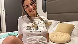 hey stranger come home from gym petite blonde fucks you to hairy creampie