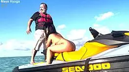 Ecstatic Latina Moans from Beach Pussy Licking High Seas