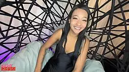 hot 19yo latina rides huge cocks in wild threesome