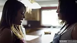 Steamy lesbian lick session between milf and young babe