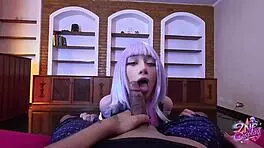 lucy cosplay amberzinha rides in cyberpunk edge scene