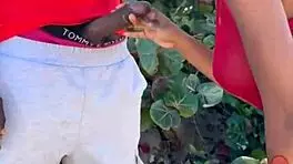 i spot huge black cock on beach suck it down and swallow every drop