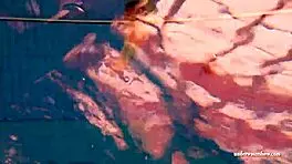 kristy big boob babe splashing in pool underwater