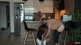 Wife Sneaks Blowjob from Husband's Best Friend Behind His Back