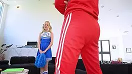 Petite Latina Cheerleader Masters Licking Shaved Pussy For Captain Spot