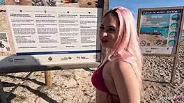 Stranger Delivers Risky Public Beach Anal to German Amateur Maria Gail