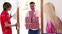 Oiled milf gets freely used and massaged hard by dominant stud on Valentine's