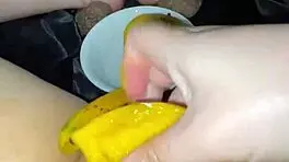 Saudi teen explores mango fruit play in Los Angeles home