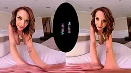 Sneaky VRAllure brunette fingers tight pussy in hidden solo tease