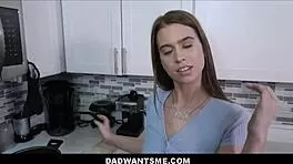 Tiny Blonde Craves Huge Cock Kitchen