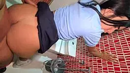 Hot Latina Student Fucks Teacher in Bathroom Stall 😏💦