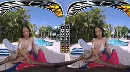 Petite Babe Enters Lush Garden for Big Black Cock Cum Fantasy