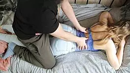 Massage Leads to Cock Sliding in Tight Wet Pussy