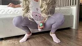 These tight leggings make my petite body squirt everywhere!