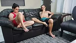 teasing shower romp as her friend sneaks peeks during our steamy movie night