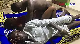 horny ebony milf and amateur get hardcore threesome fucked by monster bbc on bed creampie finish