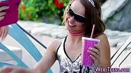 High Definition Petite Skinny Brunette Teen in Stockings Performs Intense Lesbian Oral on Small Tits and Ass