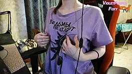 Sensual Nipple Teasing Builds to Shaking Orgasm Watching Hot Porn