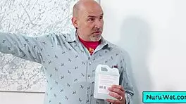 busty blonde lilly bell wet nuru massage tempts codey steele deeply