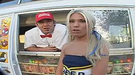 AUBREY ADDOMS DEEPTHROATS then RIDES MONSTER COCKS in HEELS!