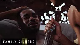 gorgeous ebony babe bent over for hung stud's thick cock explosive orgasms