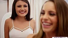 lesbian teen laps up her bestie's juicy pussy