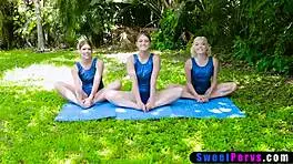 super flexible gymnasts tremble with ecstatic lust in their intense training