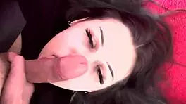 check out my cute face teasing next to that monster cock before sloppy blowjob facial cumshot