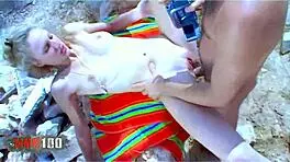 skinny french blonde hunts cock in nature pov