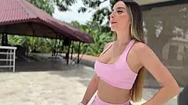 Perfect Body Blonde Explicit Yoga Poses