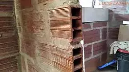 lizi love teen spots guy spying while washing clothes then joins for balcony fuck part 1