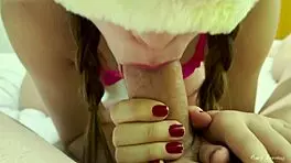 sexy babe in pink lingerie moans loud getting doggystyle pounded hard