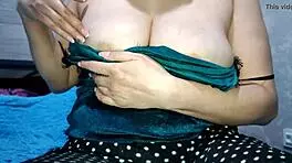 European milf slut teases fat bbw body and huge natural tits solo closeup